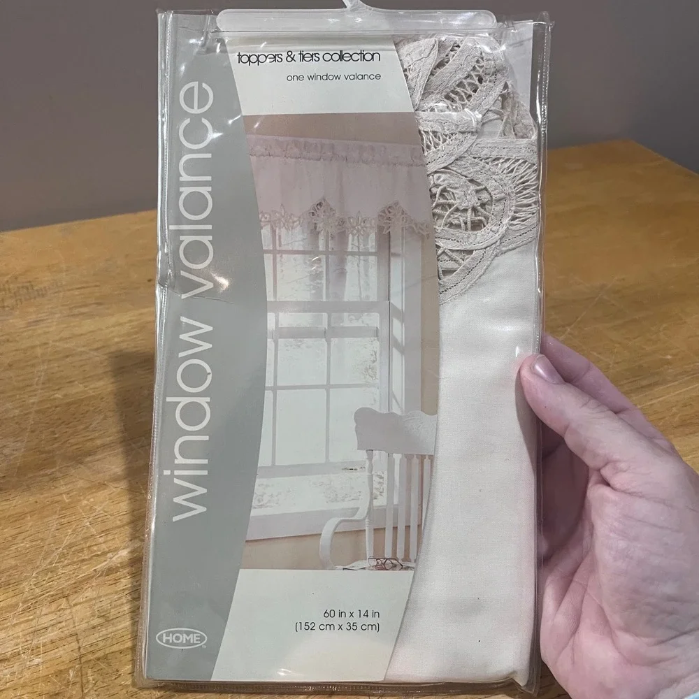 Vtg Target Home Battenburg Lace Window‎ Valance 60x14 Ivory Shabby Chic NEW